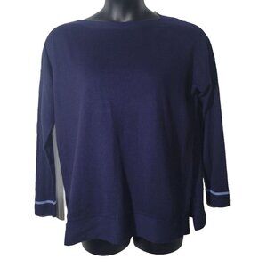 Joules Navy Size 12 Sweater Vivianna Long Sleeve Cotton Blend Boatneck Fall